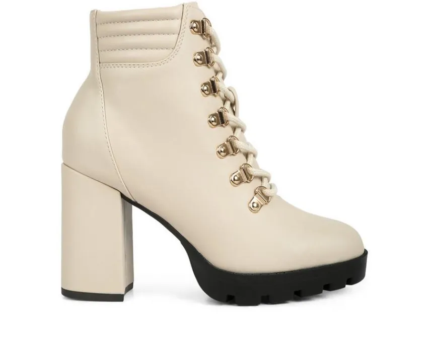 Women's Hamiltons Platform Heeled Combat Boots|London Rag