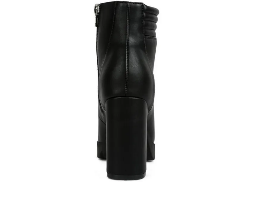 London Rag Lace Up|Dress>Women's Hamiltons Platform Heeled Combat Boots