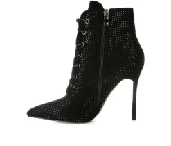 Women's Head On Lace Up Stiletto Booties|London Rag Best