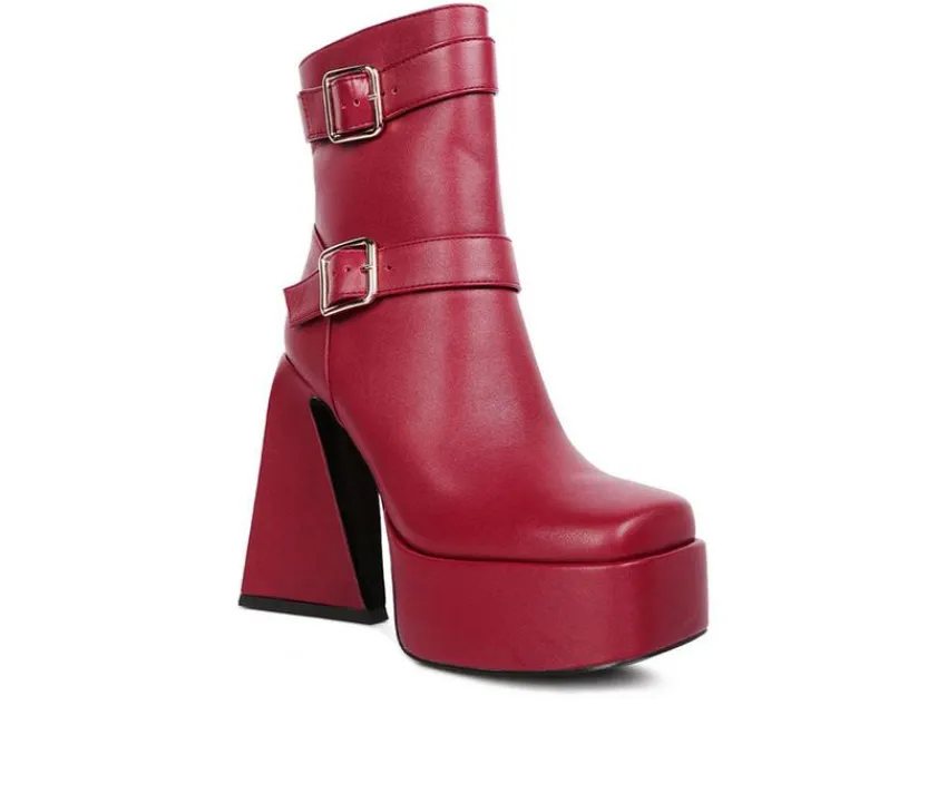 London Rag Dress>Women's Hot Cocoa Platform Heeled Booties