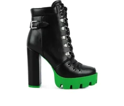 London Rag Moto|Lace Up>Women's Larch Lace Up Platform Booties