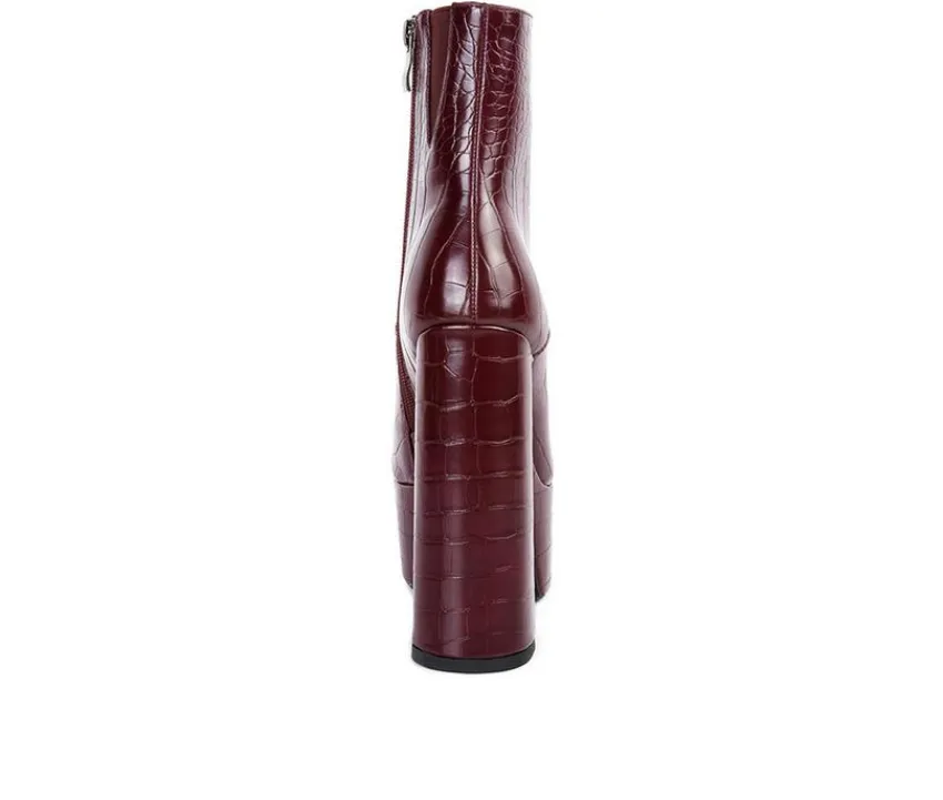 London Rag Lace Up|Dress>Women's Magdalene Platform Heeled Booties