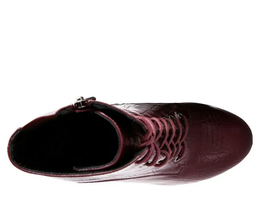 London Rag Lace Up|Dress>Women's Magdalene Platform Heeled Booties