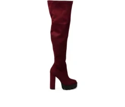 Women's Maple Over The Knee Heeled Boots|London Rag Online