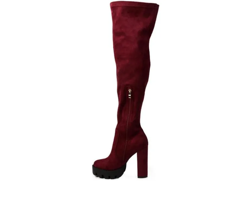 Women's Maple Over The Knee Heeled Boots|London Rag Online