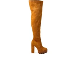 London Rag Dress>Women's Maple Over The Knee Heeled Boots