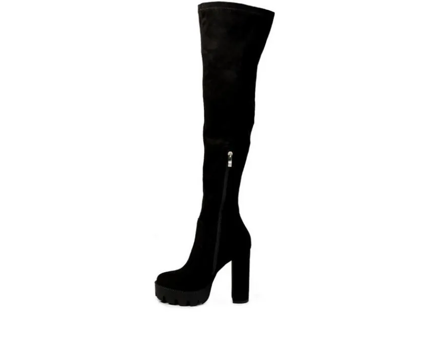 Women's Maple Over The Knee Heeled Boots|London Rag Discount