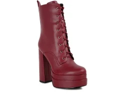 Women's Meows Lace Up Platform Heeled Boots|London Rag Hot