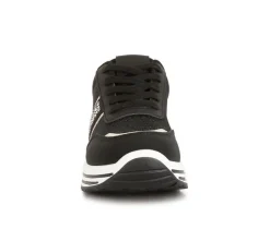 Women's Metallic Panel Platform Sneakers|London Rag