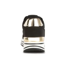 Women's Metallic Panel Platform Sneakers|London Rag