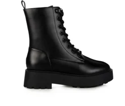 Women's Molsh Lace Up Booties|London Rag Clearance