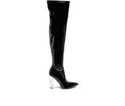 Women's Noire Block Heel Knee High Boots|London Rag Hot