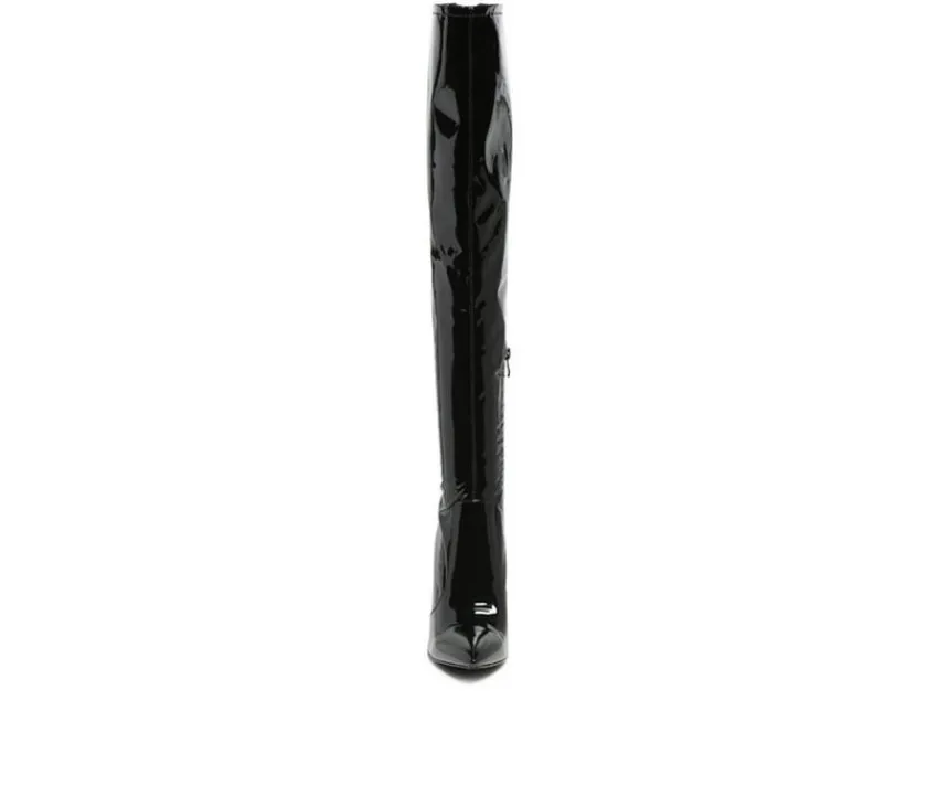 Women's Noire Block Heel Knee High Boots|London Rag Hot
