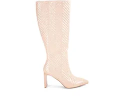 Women's Prinkles Knee High Heeled Boots|London Rag Clearance