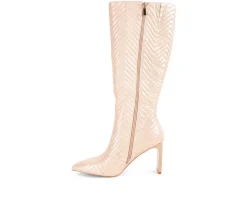 Women's Prinkles Knee High Heeled Boots|London Rag Clearance