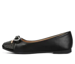 Women's Rhinestone Toe Cap Flats|London Rag Online