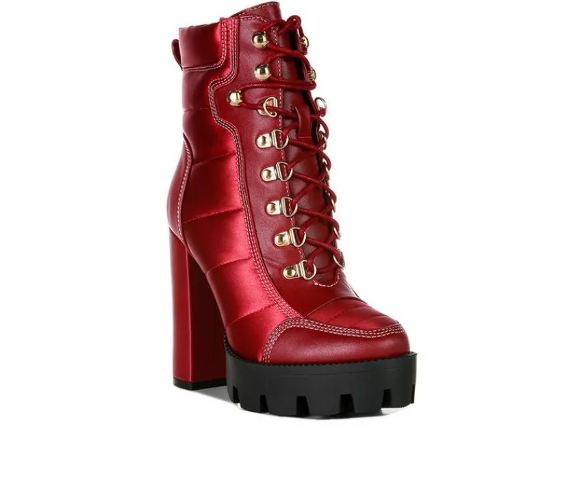 London Rag Lace Up|Dress>Women's Scotch Lace Up Heeled Booties