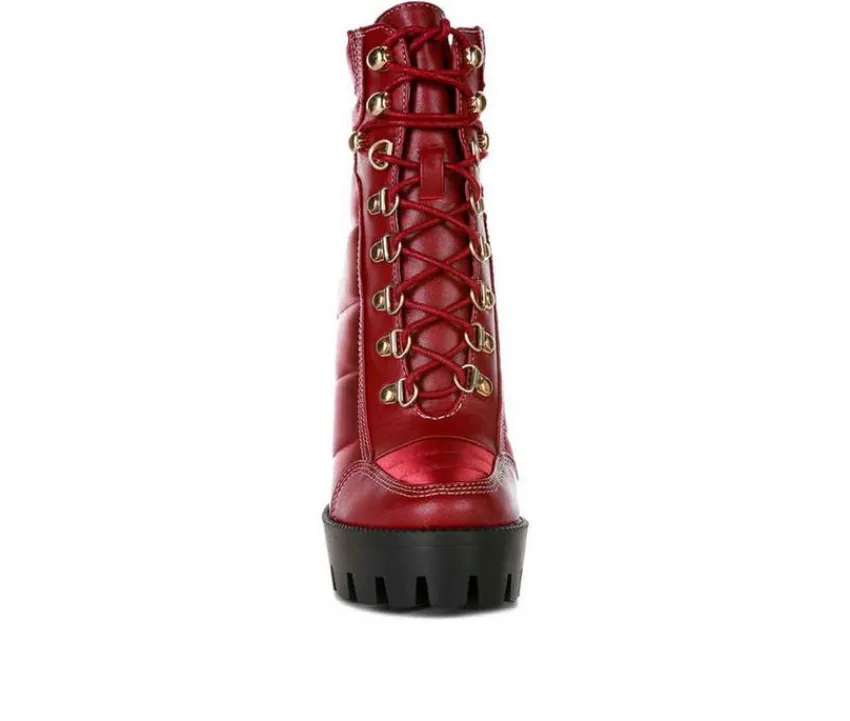 London Rag Lace Up|Dress>Women's Scotch Lace Up Heeled Booties