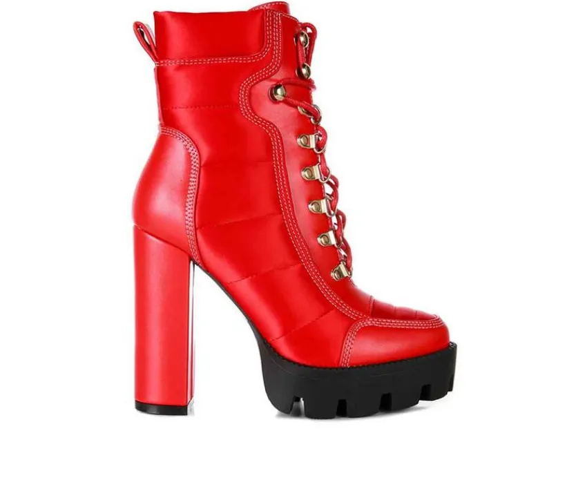 Women's Scotch Lace Up Heeled Booties|London Rag New