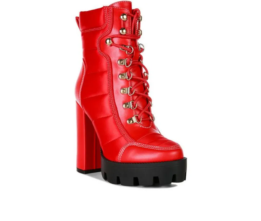 Women's Scotch Lace Up Heeled Booties|London Rag New