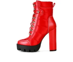 Women's Scotch Lace Up Heeled Booties|London Rag New