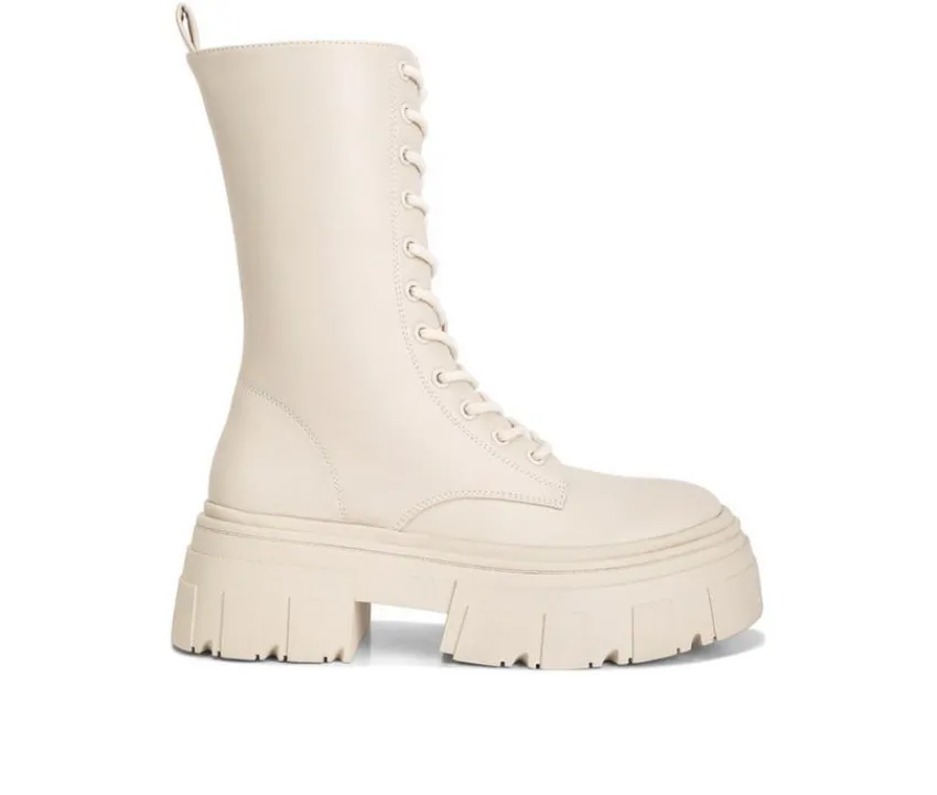 London Rag Lace Up>Women's Tatum Mid Calf Combat Boots