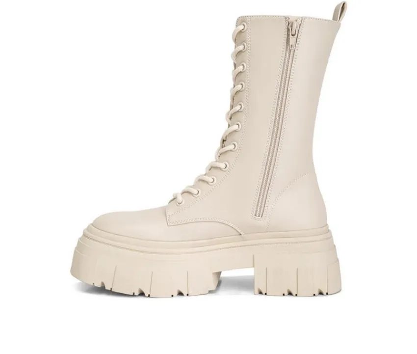 London Rag Lace Up>Women's Tatum Mid Calf Combat Boots