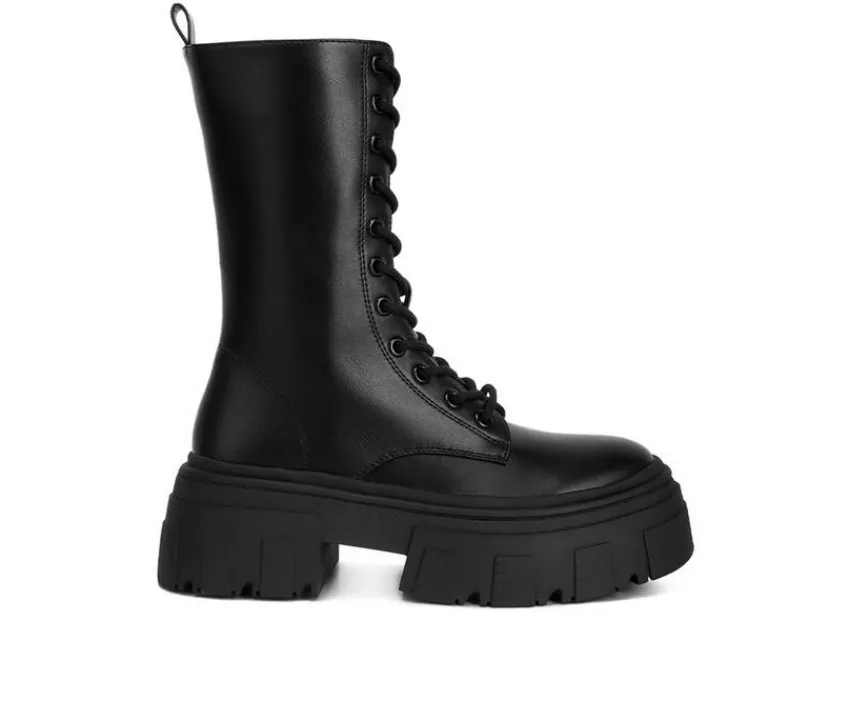 Women's Tatum Mid Calf Combat Boots|London Rag Outlet