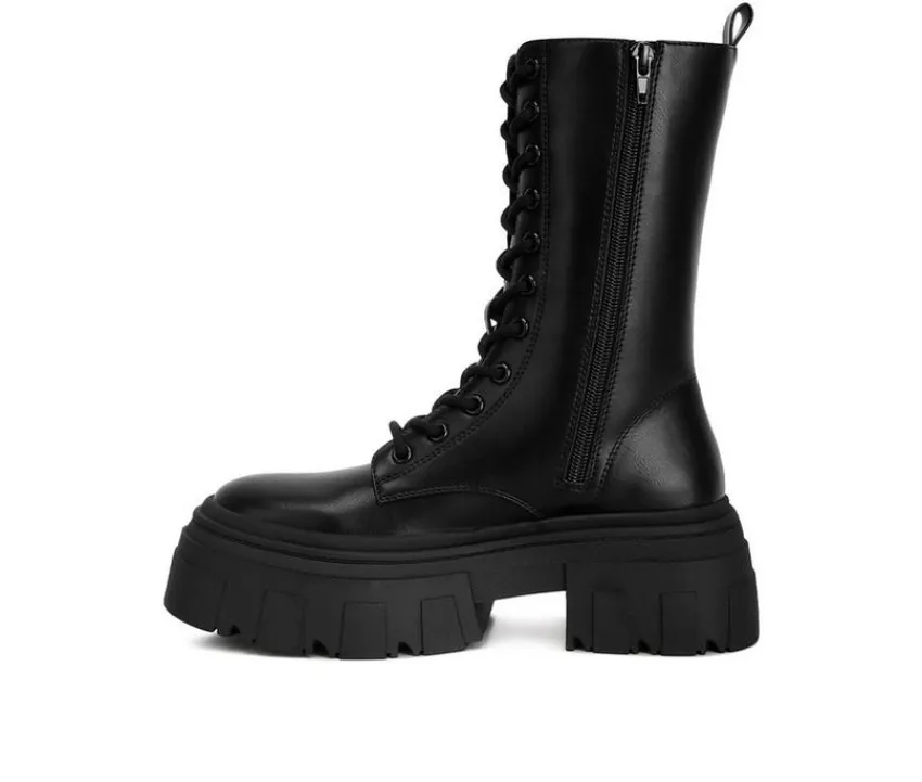 Women's Tatum Mid Calf Combat Boots|London Rag Outlet