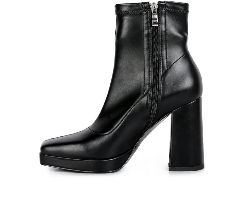 Women's Tintin Block Heel Booties|London Rag New