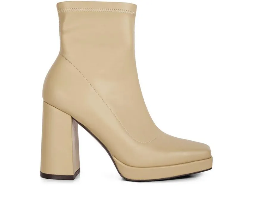 London Rag Dress>Women's Tintin Block Heel Booties