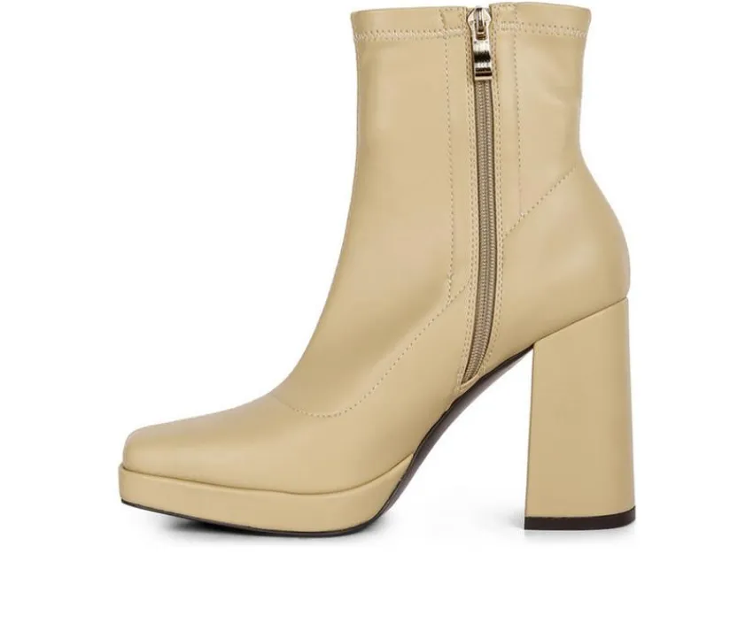 London Rag Dress>Women's Tintin Block Heel Booties