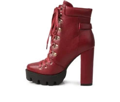 Women's Willow Heeled Lace Up Booties|London Rag Discount