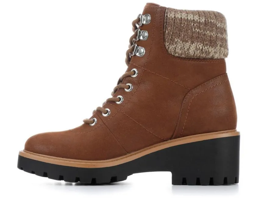 Women's Georgiy Combat Block-Heeled Boots|MIA