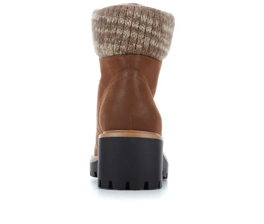 Women's Georgiy Combat Block-Heeled Boots|MIA