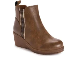 MUK LUKS Dress|Chelsea>Women's England Oxford Wedge Booties