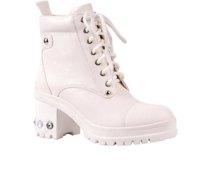 Ninety Union Dress|Lace Up>Women's Thunder Heeled Combat Boots