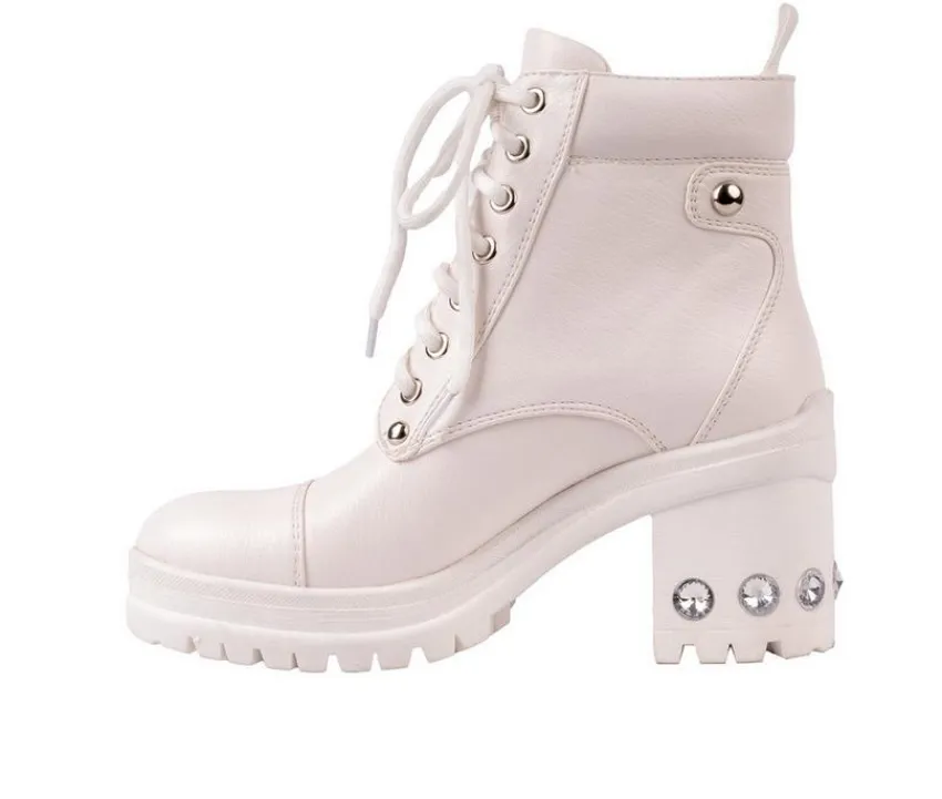 Ninety Union Dress|Lace Up>Women's Thunder Heeled Combat Boots