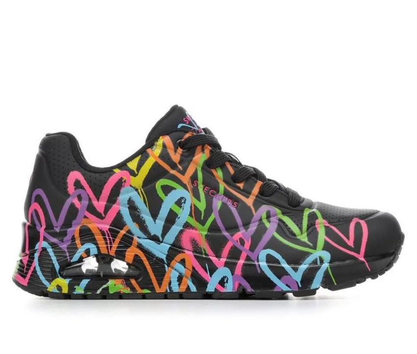 Skechers Street Platform>Women's Uno Highlight Love 177981 Wedge Sneakers