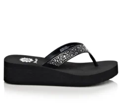 Women's Africa Wedge Flip-Flops|Yellow Box Outlet