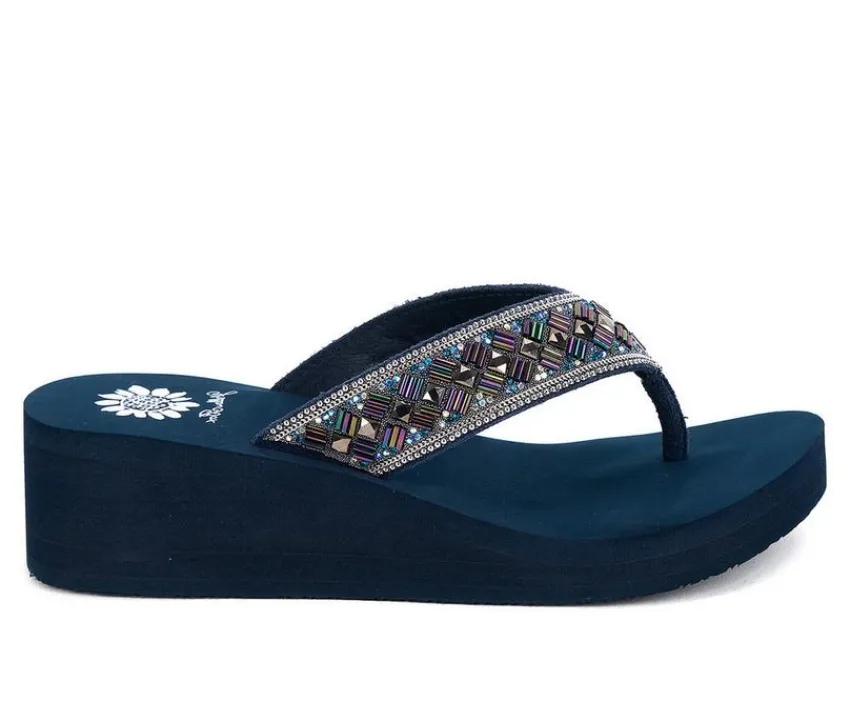 Women's Selvia Wedge Flip-Flops|Yellow Box Hot