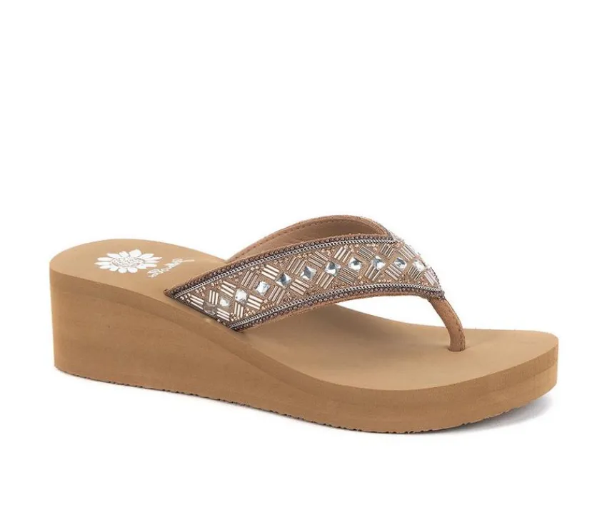 Yellow Box Sandals>Women's Selvia Wedge Flip-Flops